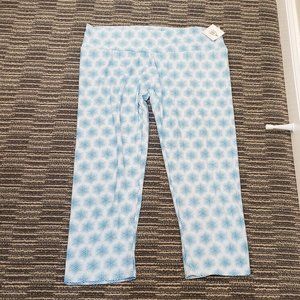Sexy Basics, NWT, teal and white dots, ankle crop 24/7 anywear leggings, sz 2XL